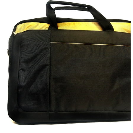 ToteIt Signature Deluxe 17 inch Laptop Carry Bag w/ Shoulder Strap (Black/Gold) 070619-PG