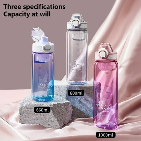 Hesroicy 660ML/800ML/1000ML Sports Water Bottle Leakproof High Temperature Resistant Large Capacity Clear Scale Transparent Fitness Water Bottle with Handle
Hesroicy 660ML/800ML/1000ML Sports Water Bottle Leakproof High Temperature Resistant Large Capacity Clear Scale Transparent Fitness Water Bottle with Handle