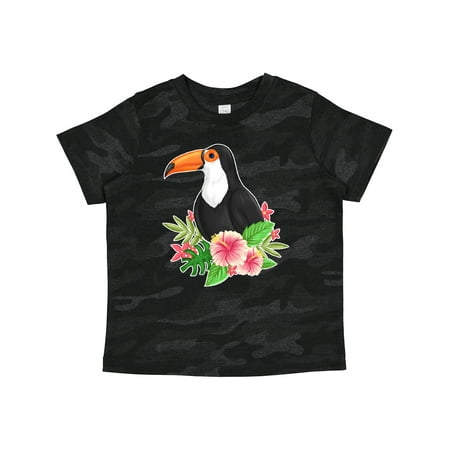 Inktastic Toucan with Hawaiian Flowers Gift Toddler Boy or Toddler Girl T-Shirt