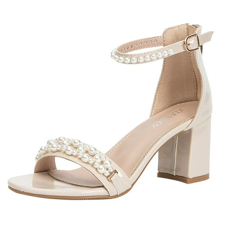 Cathalem Women Buckle Heels Sandals Casual Bling Rhinestone Strap Sandals Open Toe Slide Sandals Beige 41
Cathalem Women Buckle Heels Sandals Casual Bling Rhinestone Strap Sandals Open Toe Slide Sandals Beige 41