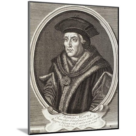Portrait of Sir Thomas More Wood Mounted Print Wall Art