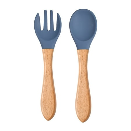 TRINGKY Wood Handle Fork and Spoon Utensil Set Food-Grade Silicone Toddler Baby Feeding Training Eat Independently Tableware
TRINGKY Wood Handle Fork and Spoon Utensil Set Food-Grade Silicone Toddler Baby Feeding Training Eat Independently Tableware