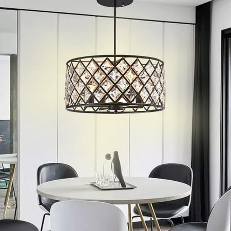 FINE MAKER Modern Crystal Chandelier Black Metal Finish 4 Light Ceiling Light Round Drum Pendant Light for Restaurant Kitchen Dining Room 20
FINE MAKER Modern Crystal Chandelier Black Metal Finish 4 Light Ceiling Light Round Drum Pendant Light for Restaurant Kitchen Dining Room 20