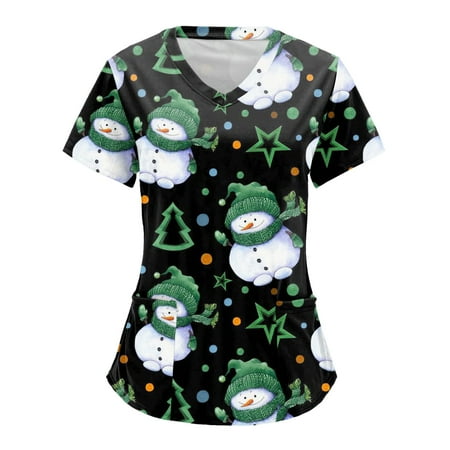 TAIAOJING Scrubs for Women Workwear Christmas Print Short Sleeve Pocket V Neck Workwear T Shirt Top
TAIAOJING Scrubs for Women Workwear Christmas Print Short Sleeve Pocket V Neck Workwear T Shirt Top