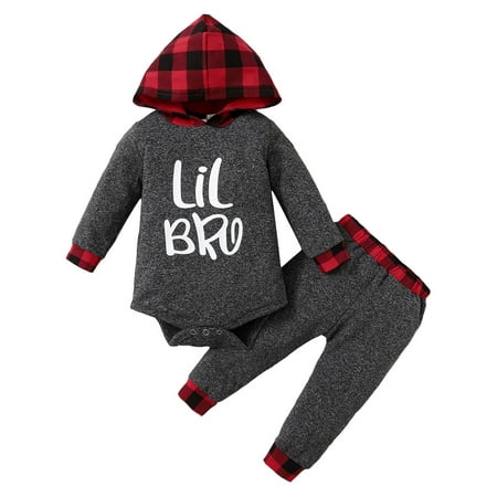Sunisery 2PCS Christmas Infant Newborn Baby Boys Plaid Print Hooded Romper Elastic Waist Long Trousers Sets Gray 6-12 Months
Sunisery 2PCS Christmas Infant Newborn Baby Boys Plaid Print Hooded Romper Elastic Waist Long Trousers Sets Gray 6-12 Months