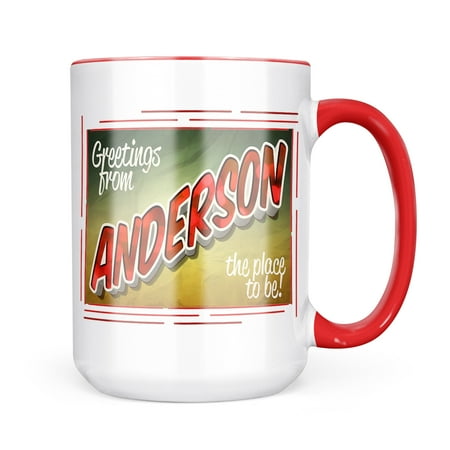 Neonblond Greetings from Anderson Vintage Postcard Mug gift for Coffee Tea lovers
Neonblond Greetings from Anderson Vintage Postcard Mug gift for Coffee Tea lovers