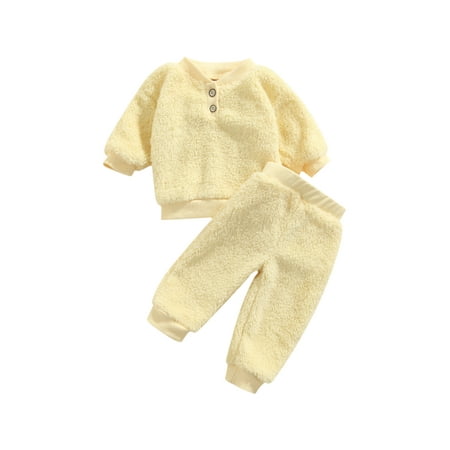 IZhansean 2Pcs Baby Girls Boys Autumn Winter Thick Outfits Fluffy Plush Long Sleeve Pullover Tops+Pants Set Beige 18-24 Months
IZhansean 2Pcs Baby Girls Boys Autumn Winter Thick Outfits Fluffy Plush Long Sleeve Pullover Tops+Pants Set Beige 18-24 Months