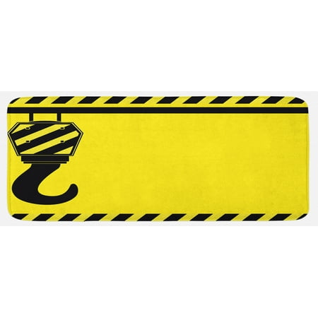 Construction Kitchen Mat Mechanical Theme Black Hook with Diagonal Striped Frame Picking Pulling Plush Decorative Kitchen Mat with Non Slip Backing 47 X 19 Yellow Black by Ambesonne
Construction Kitchen Mat Mechanical Theme Black Hook with Diagonal Striped Frame Picking Pulling Plush Decorative Kitchen Mat with Non Slip Backing 47 X 19 Yellow Black by Ambesonne