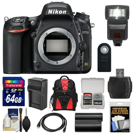 Nikon D750 Digital SLR Camera Body with 64GB Card + Battery & Charger + Backpack + Flash + Kit Nikon D750 Digital SLR Camera Body with 64GB Card + Battery & Charger + Backpack + Flash + Kit