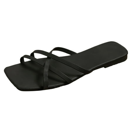 Ladies Summer Fashion Simple Solid Colour Open Toe Square Head Flat Bottom Anti Slip Beach Outside Wear Large Size Sandals Slippers
Ladies Summer Fashion Simple Solid Colour Open Toe Square Head Flat Bottom Anti Slip Beach Outside Wear Large Size Sandals Slippers