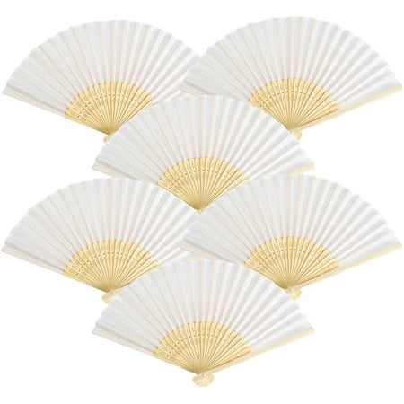 Pack Of 6 Handheld Paper And Bamboo Folding Fans For Wedding Party Church Festivals Home And DIY Decoration (White)
Pack Of 6 Handheld Paper And Bamboo Folding Fans For Wedding Party Church Festivals Home And DIY Decoration (White)