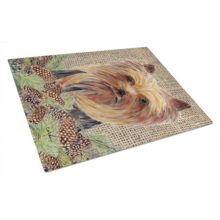 Carolines Treasures SC9046LCB Yorkie Faux Burlap and Pine cones Glass Cutting Board Large 12H x 16W multicolor
Carolines Treasures SC9046LCB Yorkie Faux Burlap and Pine cones Glass Cutting Board Large 12H x 16W multicolor