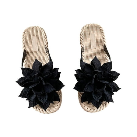 Fall Winter Savings Clearance! Itsun Womens Sandals Comfortable Women s Summer Casual Flat Big Flowers Decoration Wear Beach Slippers Black US Size 6.5-7
Fall Winter Savings Clearance! Itsun Womens Sandals Comfortable Women s Summer Casual Flat Big Flowers Decoration Wear Beach Slippers Black US Size 6.5-7