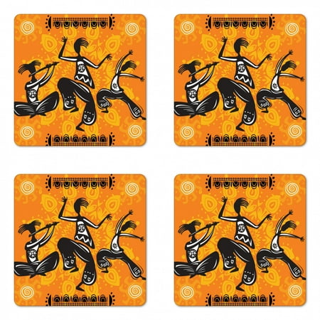 African Coaster Set of 4 Native Dancer with Poly Rhythm Total Body Articulations Design Square Hardboard Gloss Coasters Standard Size Orange Black by Ambesonne
African Coaster Set of 4 Native Dancer with Poly Rhythm Total Body Articulations Design Square Hardboard Gloss Coasters Standard Size Orange Black by Ambesonne
