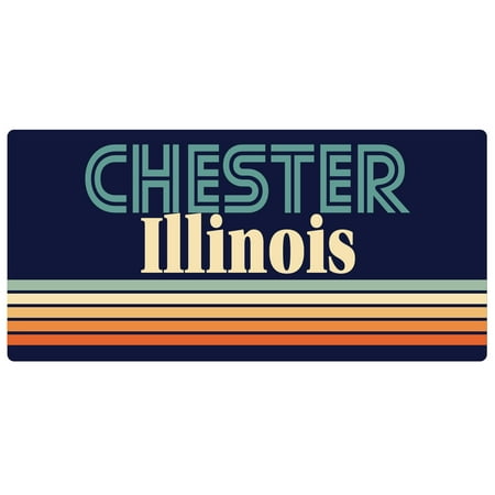 Chester Illinois 5 x 2.5-Inch Fridge Magnet Retro Design
