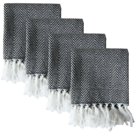 Outflower 4PCS Tassel Woven Fabric Napkin Placemat Wave Pattern Yarn-Dyed Tea Towel Farmhouse Decor Towels Decorative Set 40*60cm Black 4PCS
Outflower 4PCS Tassel Woven Fabric Napkin Placemat Wave Pattern Yarn-Dyed Tea Towel Farmhouse Decor Towels Decorative Set 40*60cm Black 4PCS