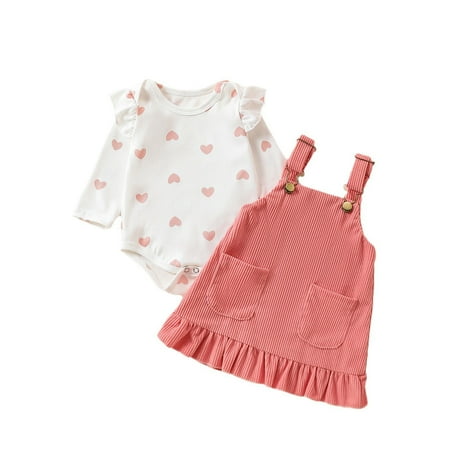 Otqutp Thanksgiving Baby Clothing Sets Girls Long Sleeves Heart Pattern Bodysuits Suspenders Skirt Headbands Outfits Christmas Gifts Two Piece Clothing Set
Otqutp Thanksgiving Baby Clothing Sets Girls Long Sleeves Heart Pattern Bodysuits Suspenders Skirt Headbands Outfits Christmas Gifts Two Piece Clothing Set