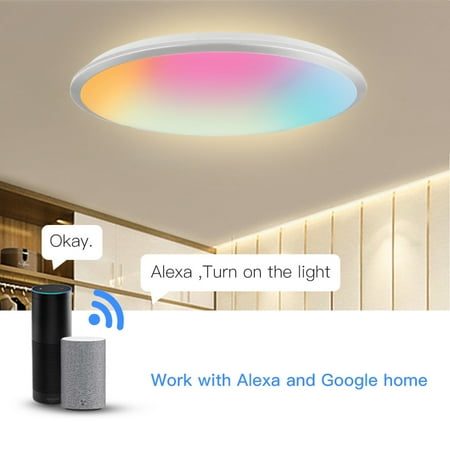 Tuya WiFi Smart LED Ceiling Light RGB Warm White Dimmable Ceiling Lamp APP Voice Control with Alexa/Google for Living Room
Tuya WiFi Smart LED Ceiling Light RGB Warm White Dimmable Ceiling Lamp APP Voice Control with Alexa/Google for Living Room