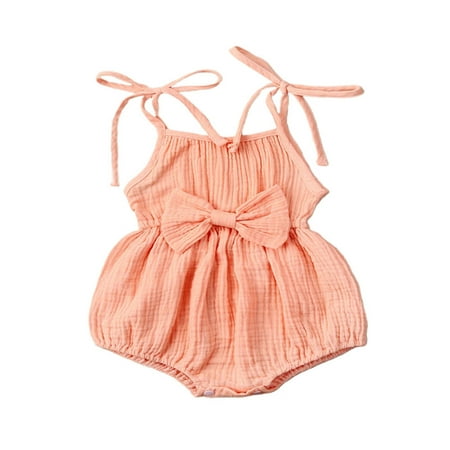 Kuriozud Baby Girl Solid Color Spaghetti Strap Sleeveless Bow Romper
Kuriozud Baby Girl Solid Color Spaghetti Strap Sleeveless Bow Romper
