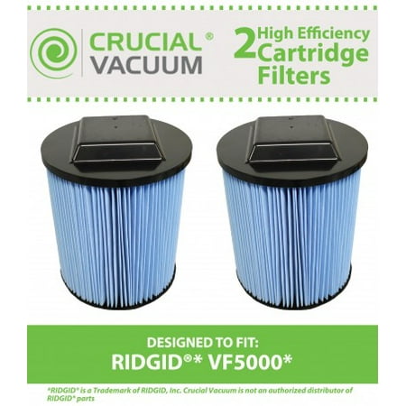 2 Ridgid VF5000 3-Layer Replacement Filter Fits 6-20 Gallon Wet\/Dry Units