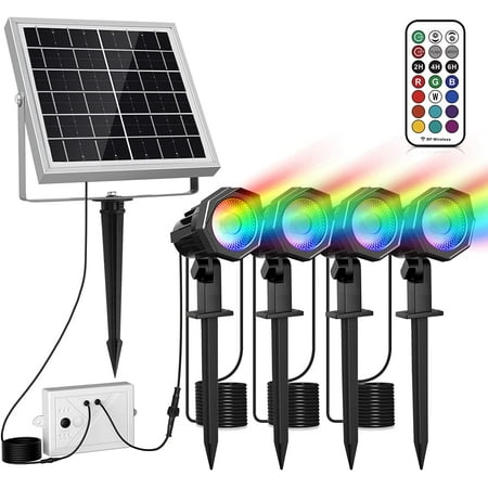 CLY RGB Solar Landscape Lights with Remote 4 in 1 Color Changing Solar Outdoor Lights 6 Level Brightness 12-Color IP66 Waterproof with 45.9FT Cable RGBW Spotlights Outdoor Garden Yard Decor Light
CLY RGB Solar Landscape Lights with Remote 4 in 1 Color Changing Solar Outdoor Lights 6 Level Brightness 12-Color IP66 Waterproof with 45.9FT Cable RGBW Spotlights Outdoor Garden Yard Decor Light
