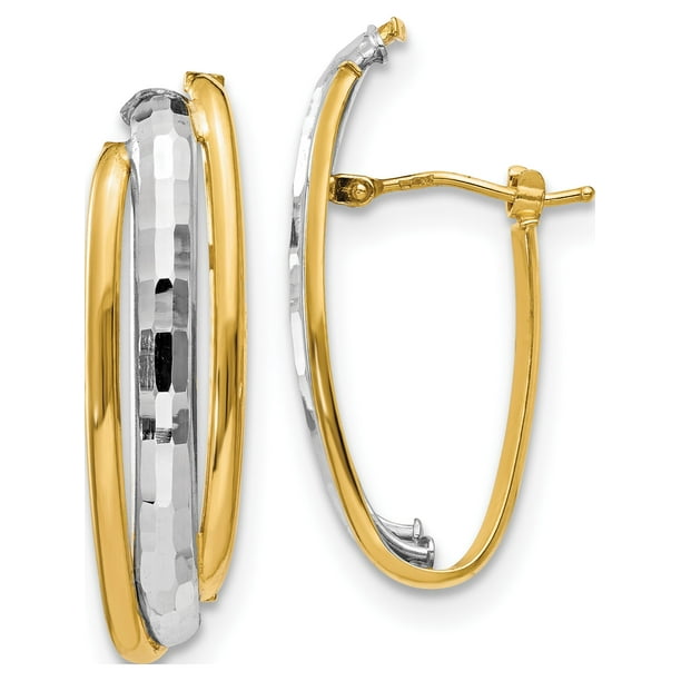 Leslie's 14K Two-tone Polished Earrings