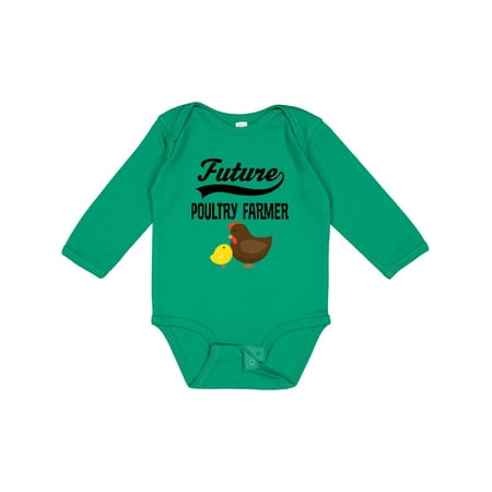 Inktastic Future Poultry Farmer Chicken Raising Gift Baby Boy or Baby Girl Long Sleeve Bodysuit