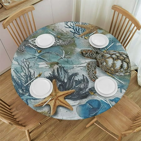 Palnkart Turtle Starfish Round Table Cover Stain Resistant Washable Indoor Outdoor Tablecloth Kitchen Dining Wedding Parties 100% Polyester Fiber 38-42
Palnkart Turtle Starfish Round Table Cover Stain Resistant Washable Indoor Outdoor Tablecloth Kitchen Dining Wedding Parties 100% Polyester Fiber 38-42