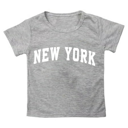 Otqutp Toddler Evening Blouse New York Letter Printed Casual Short Sleeved T Shirt Children s Loose Crew Neck Pullover Tops for 2 to 14 Years
Otqutp Toddler Evening Blouse New York Letter Printed Casual Short Sleeved T Shirt Children s Loose Crew Neck Pullover Tops for 2 to 14 Years