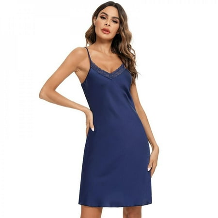 Pretty Comy Summer Women Sexy Nightdress Deep V Lace Sleepwear Lingerie Silk Satin nightie Nightgown Sleeveless Sling Nightwear Home Dress Purple S
Pretty Comy Summer Women Sexy Nightdress Deep V Lace Sleepwear Lingerie Silk Satin nightie Nightgown Sleeveless Sling Nightwear Home Dress Purple S