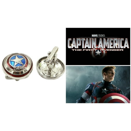 Superheroes Marvel Comics Avengers Captain America Shield Logo Cufflinks