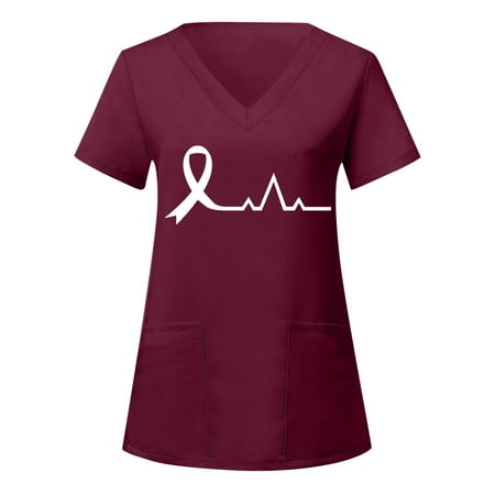 Women Scrubs Tops Short Sleeve V Neck Heart Printed Top Nursed Working T Shirts Blouse With Pockets Comfortable Nursing Uniform
Women Scrubs Tops Short Sleeve V Neck Heart Printed Top Nursed Working T Shirts Blouse With Pockets Comfortable Nursing Uniform