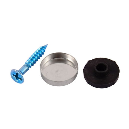 Unique Bargains Glass Showcase Decorative 22mm Mirror Screw Nail