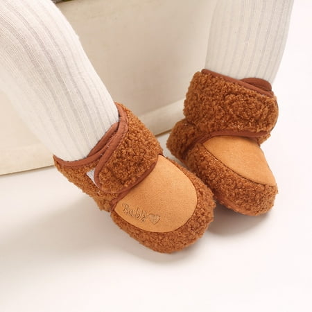 Toyella Men s And Women s Baby Soft-soled Non-slip Toddler Shoes coffee 12CM