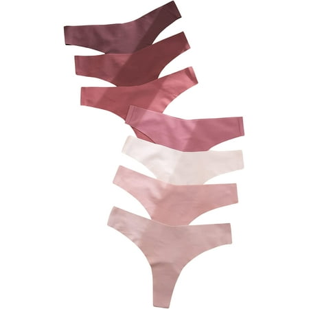Women s 7 Pairs No Show Thong Underwear Seamless Low Rise Brief Panties