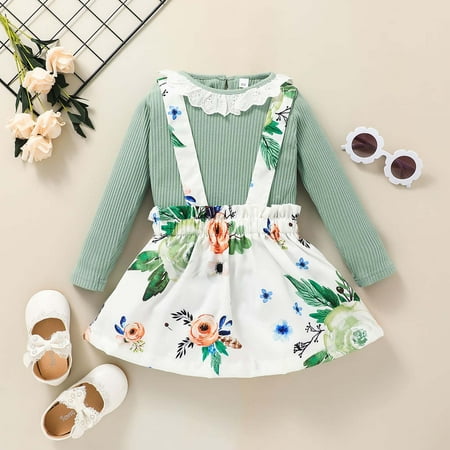 KONBECA Infant Girls Tops Skirt Outfit Sets Toddler Girls Cute Or Solid T-Shirt Tops and Floral Suspender Skirts Outfits Little Girls Top Infant Skirt Set Green (3-4 Years)
KONBECA Infant Girls Tops Skirt Outfit Sets Toddler Girls Cute Or Solid T-Shirt Tops and Floral Suspender Skirts Outfits Little Girls Top Infant Skirt Set Green (3-4 Years)