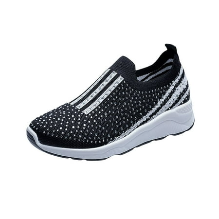 Sneakers for Women Women S Shoes Summer New Breathable Sports Shoes Women S Mesh Flying Woven Womens Sneakers Pu Black 42