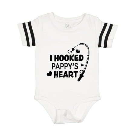 Inktastic I Hooked Pappy s Heart with Fishing Rod Gift Baby Boy or Baby Girl Bodysuit