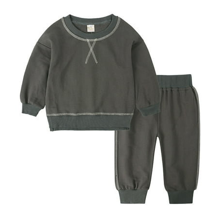 NAISIBABY Boys Girls Outfit Sets Solid Color Casual Sweatshirts and Pants Kids 2 Piece set Dark Gray 6-7T
NAISIBABY Boys Girls Outfit Sets Solid Color Casual Sweatshirts and Pants Kids 2 Piece set Dark Gray 6-7T