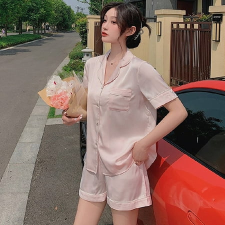 PIKADINGNIS Women Sleepwear Summer Pajamas Set for Women Fake Silk Print Sweet Pijama Set Girl Nightgown Loose Waist Short Pant Silk Pajamas
PIKADINGNIS Women Sleepwear Summer Pajamas Set for Women Fake Silk Print Sweet Pijama Set Girl Nightgown Loose Waist Short Pant Silk Pajamas