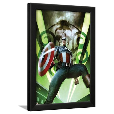 Captain America: Hail Hydra No.1 Cover: Captain America Posing with a Shield Framed Poster Wall Art By Adi Granov