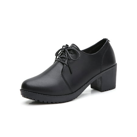 Wazshop Womens Work Shoe Plush Lined Faux Leather Shoes Lace Up Block Heels Lightweight Comfort Loafers Women Casual Loafer Mid Heel Slip Resistant Plush Lined Black 5
Wazshop Womens Work Shoe Plush Lined Faux Leather Shoes Lace Up Block Heels Lightweight Comfort Loafers Women Casual Loafer Mid Heel Slip Resistant Plush Lined Black 5