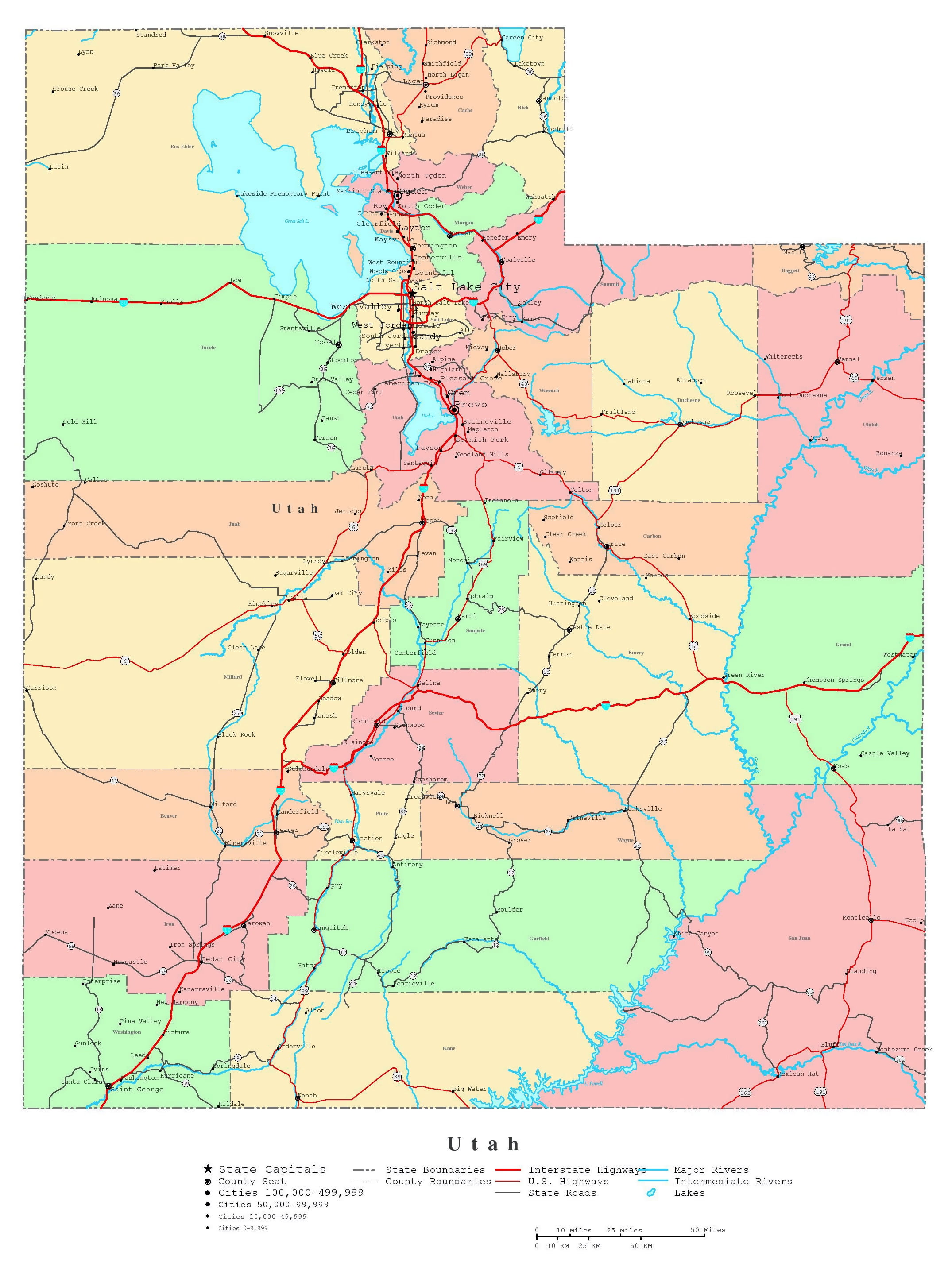 Printable Utah Map