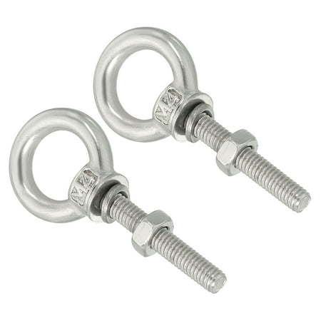 M4x60 3/16 x1.18 Stainless Steel Eye Bolts Threaded Screw Eyebolt Shoulder Ring with Nuts Washers 2 Set
M4x60 3/16 x1.18 Stainless Steel Eye Bolts Threaded Screw Eyebolt Shoulder Ring with Nuts Washers 2 Set