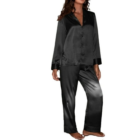 Women s 2 Pieces Satin Pajama Shawl Collar Long Sleeve Top Sleepwear Pants Loungewear Pj Set
Women s 2 Pieces Satin Pajama Shawl Collar Long Sleeve Top Sleepwear Pants Loungewear Pj Set
