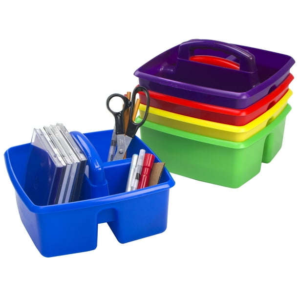 Storex Small Caddy, Assorted Colors, Set of 5