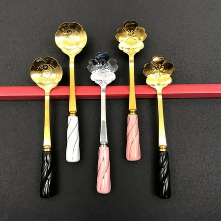 huanledash Coffee Mixing Spoon Petal Shape Kitchen Gadget Stainless Steel Ice Cream Demitasse Scoop for Home
huanledash Coffee Mixing Spoon Petal Shape Kitchen Gadget Stainless Steel Ice Cream Demitasse Scoop for Home