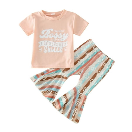 Toddler Girls Short Sleeve Letter T-Shirt Pullover Tops Bell Bottoms Pants Outfits Kids Child Clothing Streetwear Dailywear Outwear
Toddler Girls Short Sleeve Letter T-Shirt Pullover Tops Bell Bottoms Pants Outfits Kids Child Clothing Streetwear Dailywear Outwear