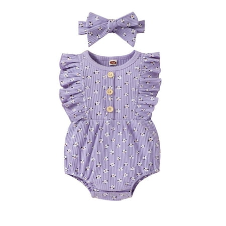 LisenraIn Newborn Baby Flying Sleeve Bodysuit Floral Pattern Round Neck Buttons Ribbed Short Romper with Decorative Headband
LisenraIn Newborn Baby Flying Sleeve Bodysuit Floral Pattern Round Neck Buttons Ribbed Short Romper with Decorative Headband