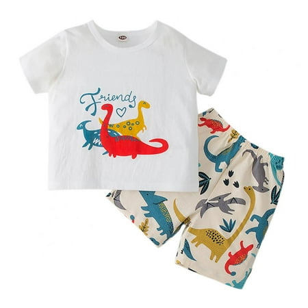 Maxcozy Toddler Boy Clothes Kids Summer Outfits Shirt Short Sets 1-5 Years